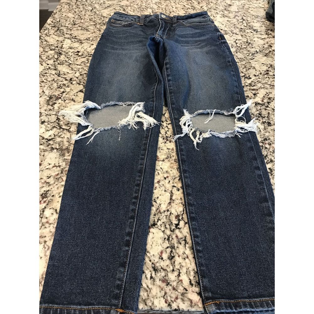 NoBo Junior High Rise Skinny Stretch Jeans Size 7 Distressed,